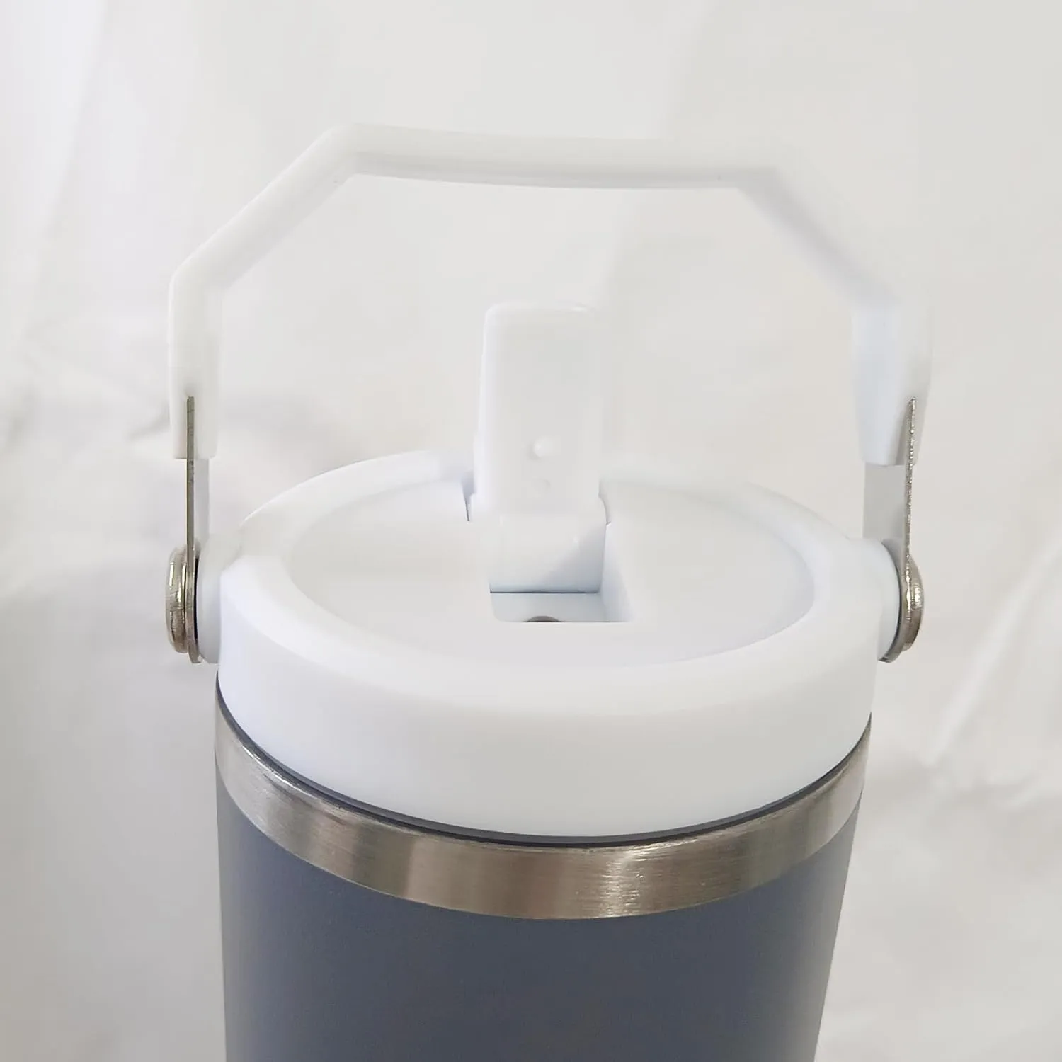 Replacement Tumbler Lid for Stanley IceFlow 20 oz 30 oz Flip Straw Lid with Reusable Straw,Cleaning Brush (White, 20oz & 30oz)
