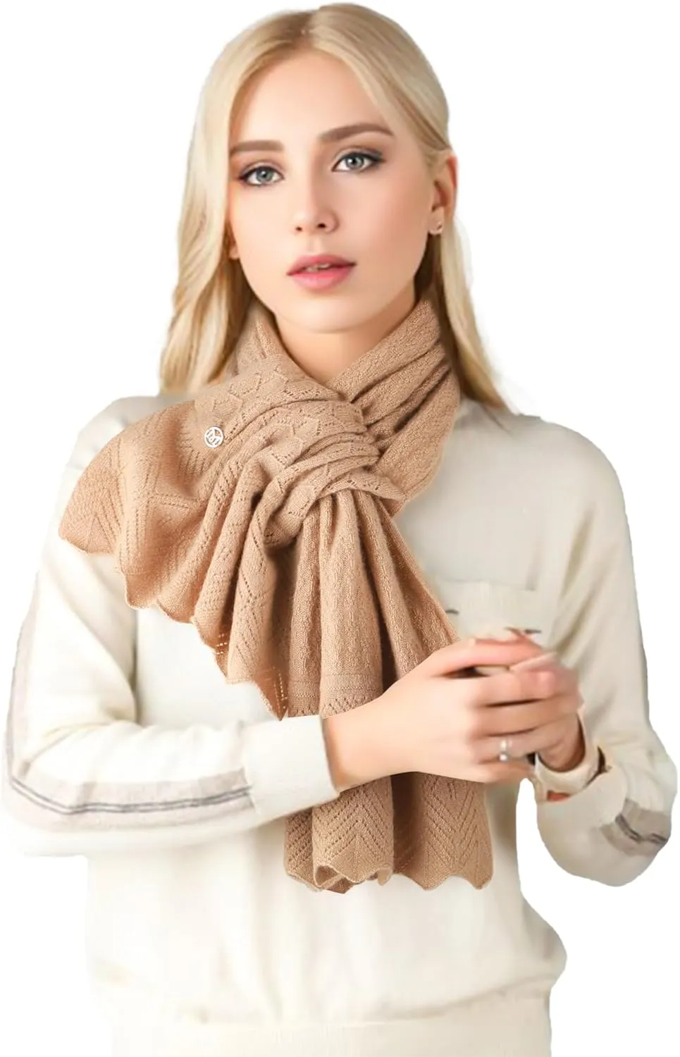 Scarf 30% Mongolian Cashmere 70% Australian Merino Wool Large Size Ultra Soft Warm Scarves with Gift Box