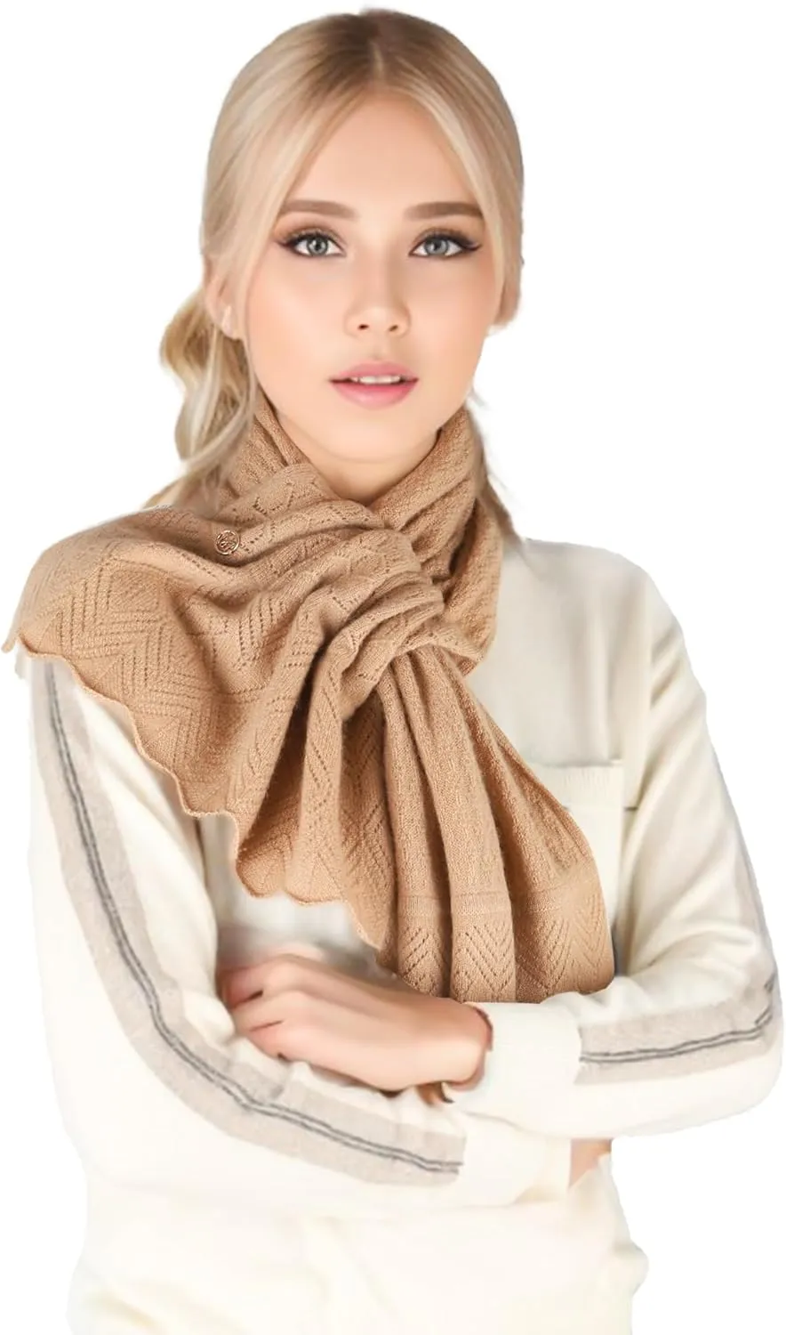 Scarf 30% Mongolian Cashmere 70% Australian Merino Wool Large Size Ultra Soft Warm Scarves with Gift Box
