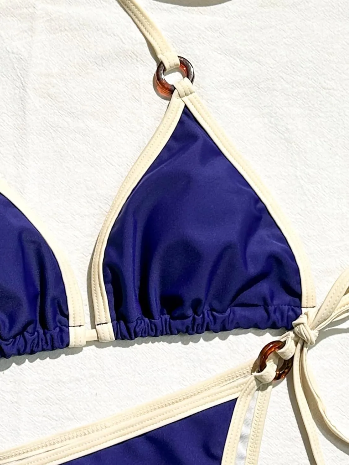 SHENHE Women's Sexy Bikini Sets Ring Triangle Tie Bathing Suits 2 Piece Swimsuits