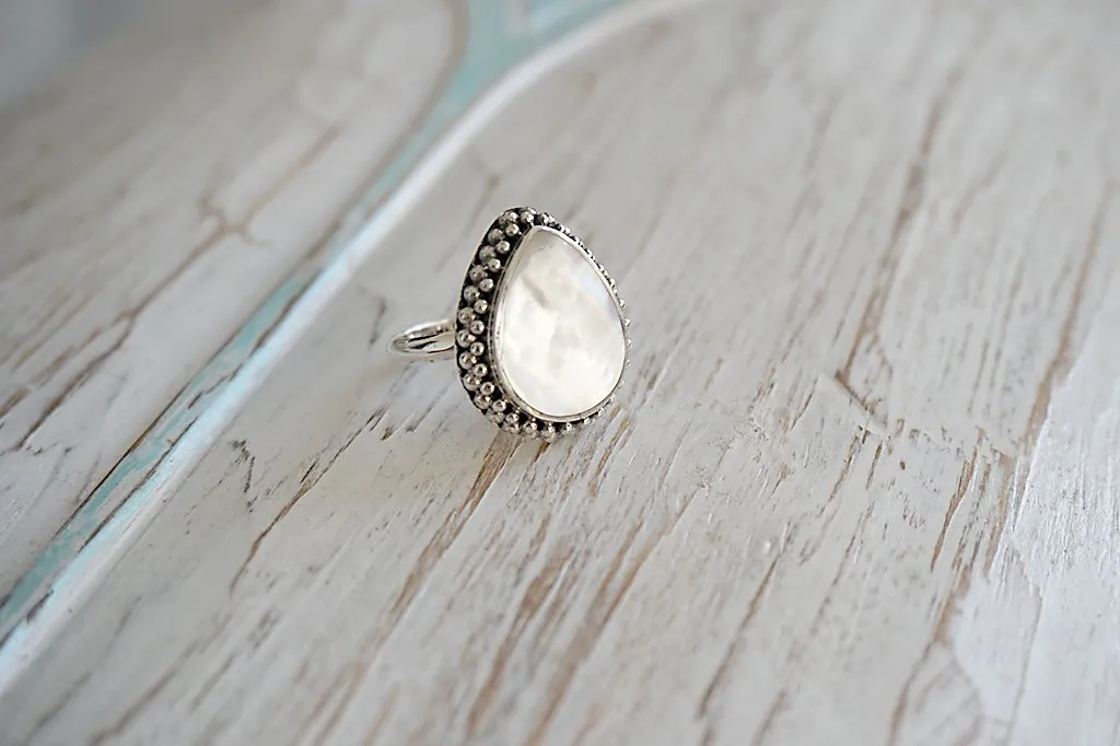 Silver Mother of Pearl Galaxy Ring