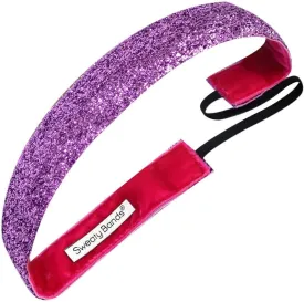 Sweaty Bands Womens and Girl Headband - Non-Slip Velvet-Lined Glitter Hairband - Viva Diva Pink 1-Inch