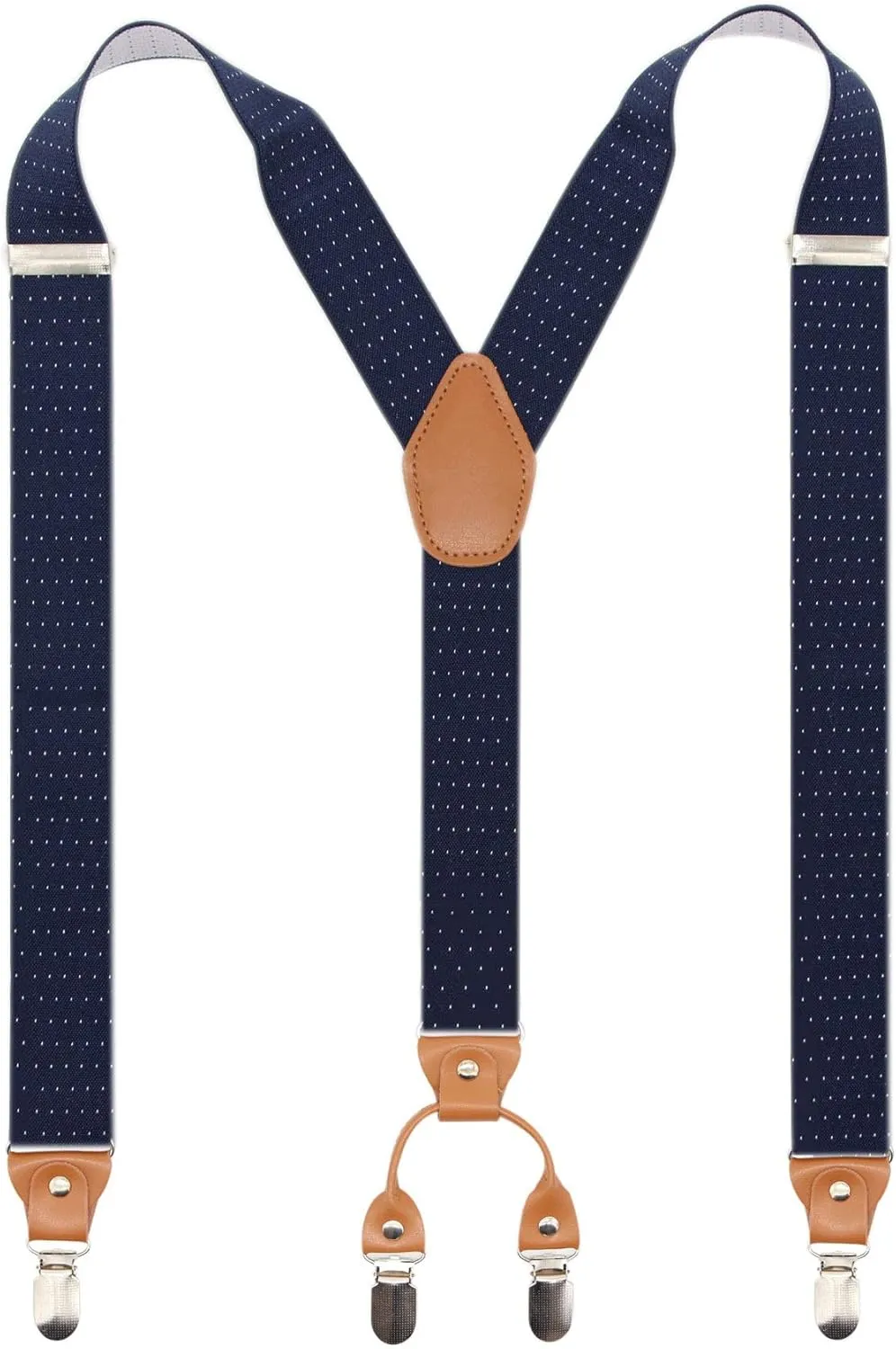 Timiot Mens Y-Back 4 Metal Clip Elastic Wide Suspenders Perfect For Both Casual&Formal