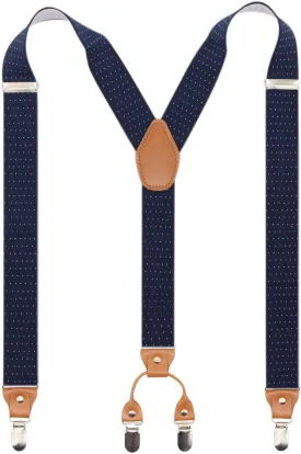 Timiot Mens Y-Back 4 Metal Clip Elastic Wide Suspenders Perfect For Both Casual&Formal