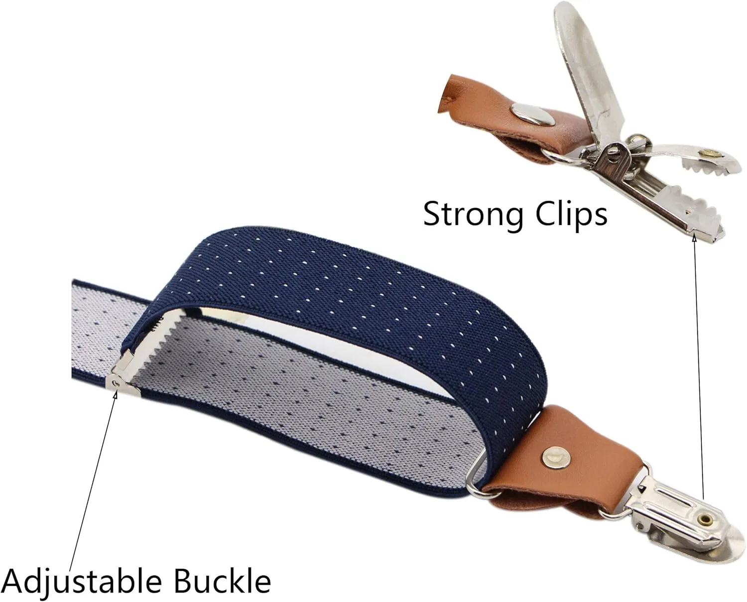 Timiot Mens Y-Back 4 Metal Clip Elastic Wide Suspenders Perfect For Both Casual&Formal