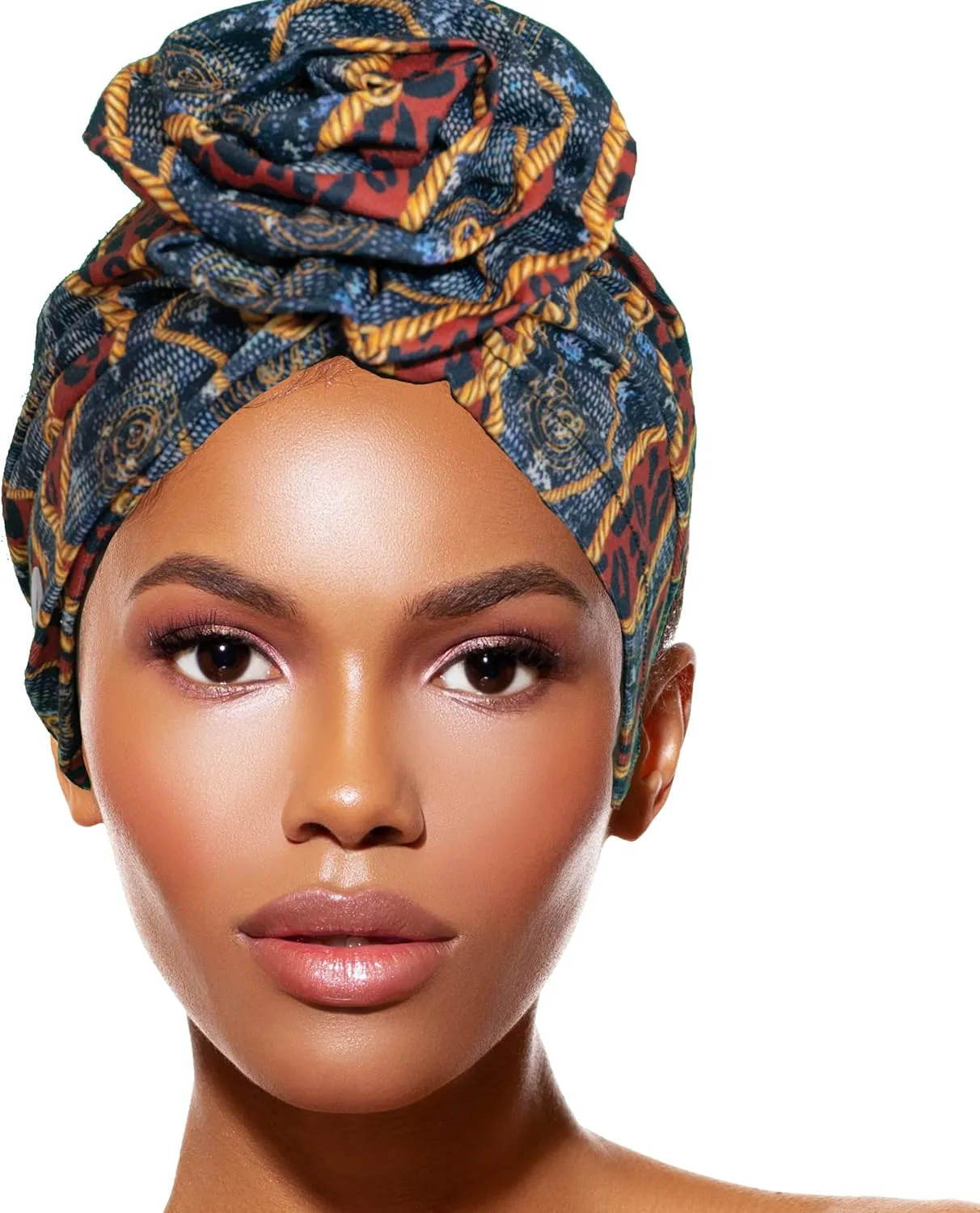 TouchUps Hair Bun Cap Hair Protection Head Wrap Hairbun Cap Wrap African Turban Pattern Headwrap Headscarfs