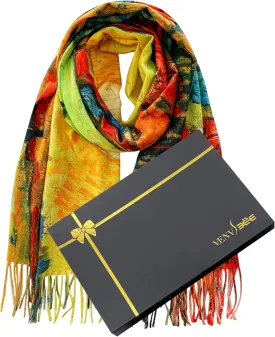 VENVSBEE Van Gogh Scarves Art Scarf for Women Best Gift Reversible Soft Cashmere Feel Shawl Wrap Pashmina in Gift Box