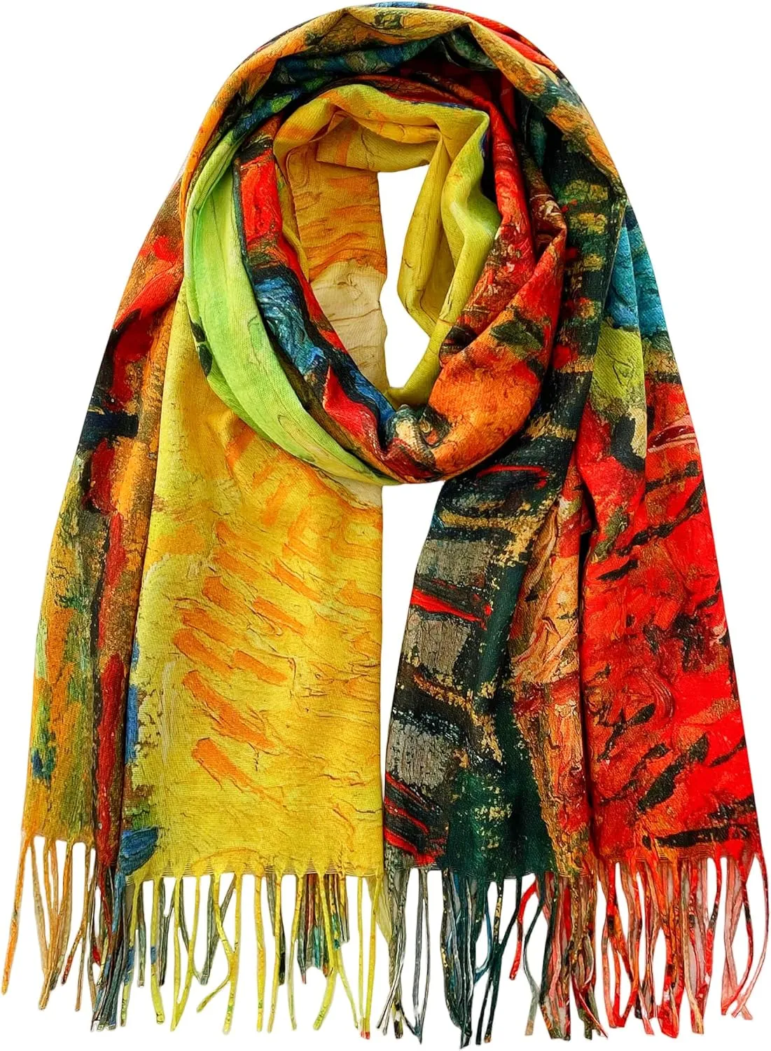 VENVSBEE Van Gogh Scarves Art Scarf for Women Best Gift Reversible Soft Cashmere Feel Shawl Wrap Pashmina in Gift Box