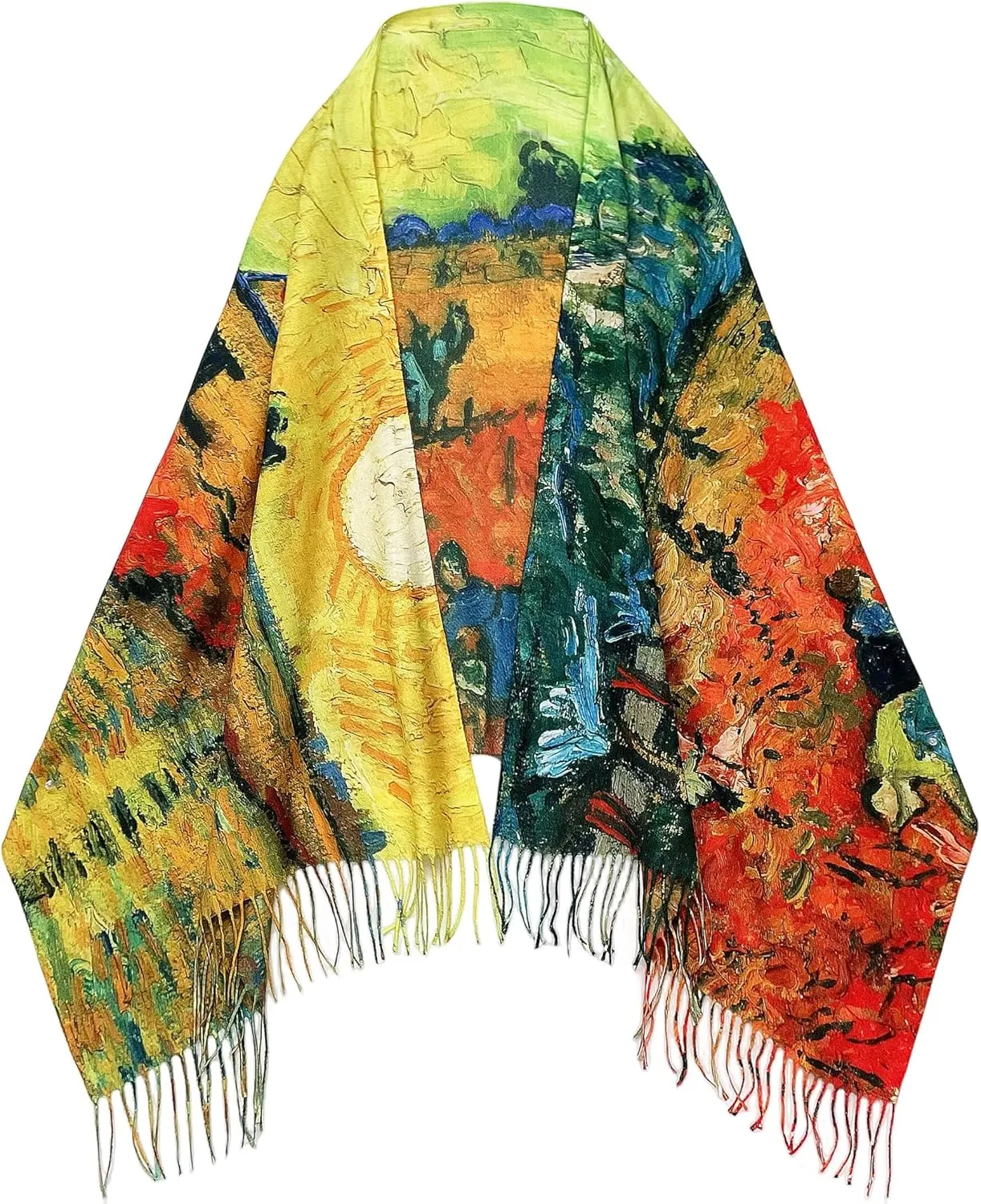 VENVSBEE Van Gogh Scarves Art Scarf for Women Best Gift Reversible Soft Cashmere Feel Shawl Wrap Pashmina in Gift Box