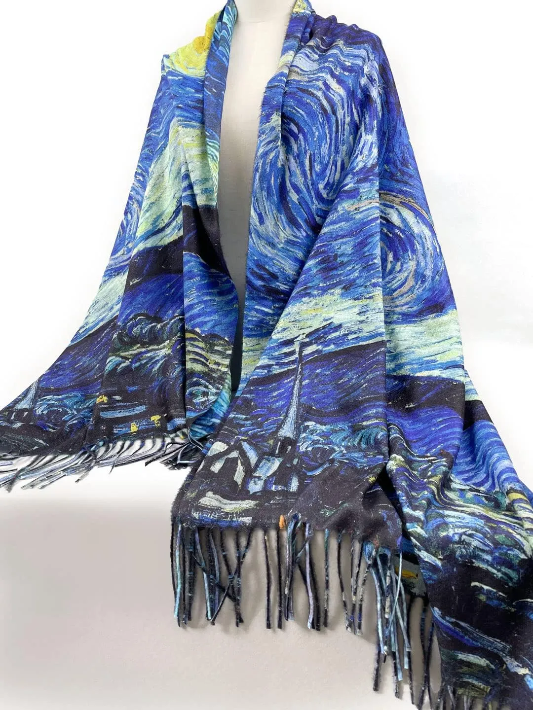 VENVSBEE Van Gogh Scarves Art Scarf for Women Best Gift Reversible Soft Cashmere Feel Shawl Wrap Pashmina in Gift Box