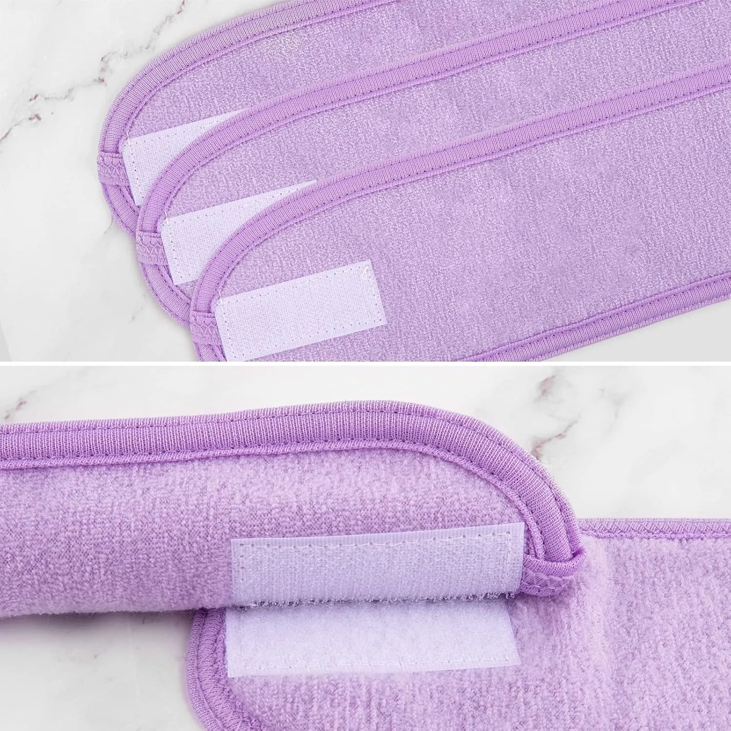 Whaline Spa Facial Headband 4 Packs Head Wrap Terry Cloth Headband Adjustable Stretch Towel for Bath, Makeup and Sport (Light Purple)