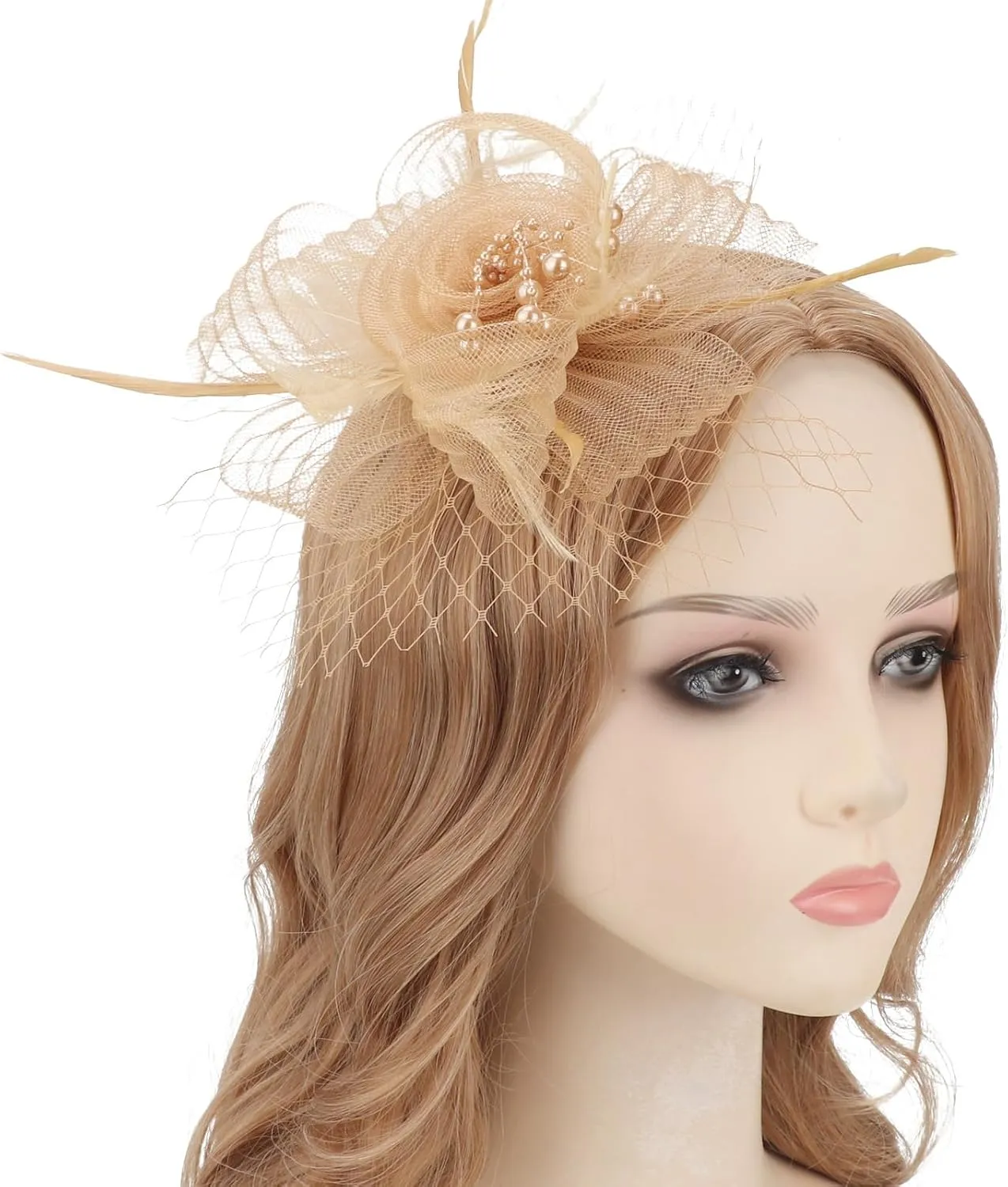 Women Fascinators Hats Flower Mesh Ribbon Feathers with Pin and Clip Tea Party Wedding Headwear for Women and Girls