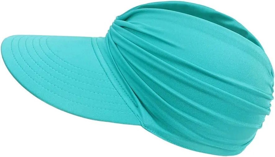 Women Visor Ponytail Sun Hat UPF 50  UV Protection Wide Brim Beach Cap Summer Hat Outdoor