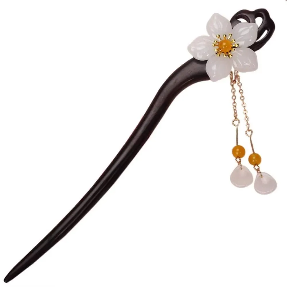 Wooden Hair Stick for Women Girl 7.08" Black Ebony Carved Hair Pins for Long Hair Handmand Hair Accessories for Buns (Y(tangle))