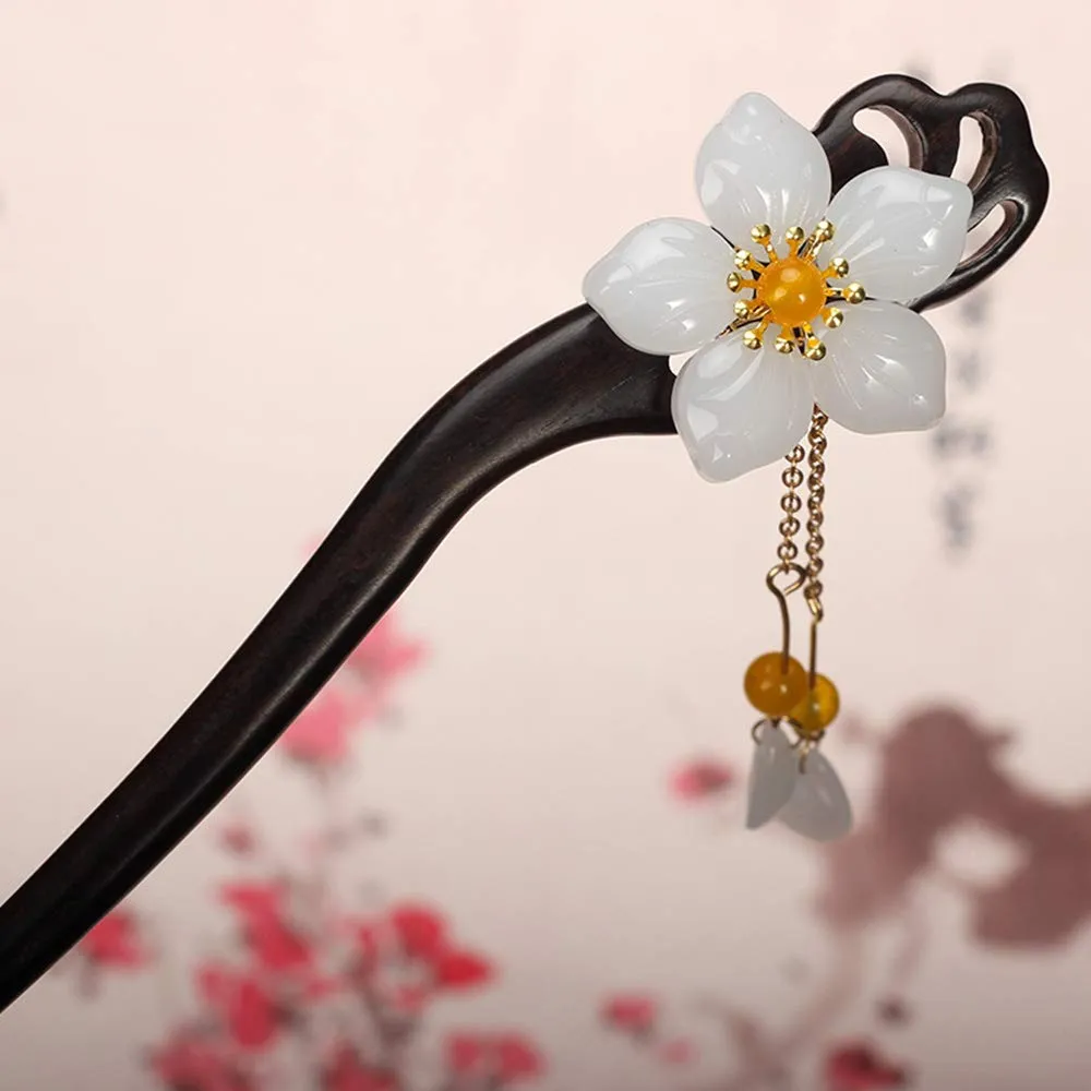 Wooden Hair Stick for Women Girl 7.08" Black Ebony Carved Hair Pins for Long Hair Handmand Hair Accessories for Buns (Y(tangle))