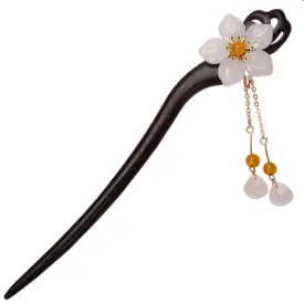 Wooden Hair Stick for Women Girl 7.08" Black Ebony Carved Hair Pins for Long Hair Handmand Hair Accessories for Buns (Y(tangle))